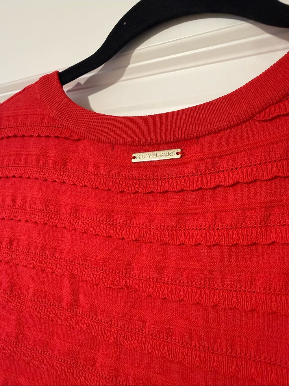 Michael Kors Red Sleeveless Textured Knit Tank Dress - Picture 4 of 5